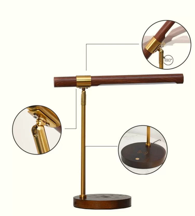 Erudite - Classically Modern Desk Lamp & Wireless Charger Details