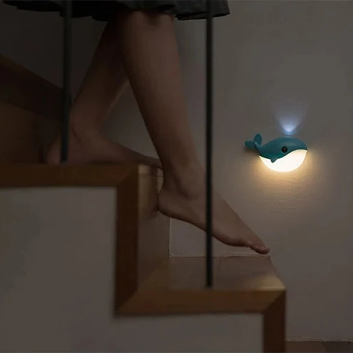 Whale Light and Motion Sensor LED Night light