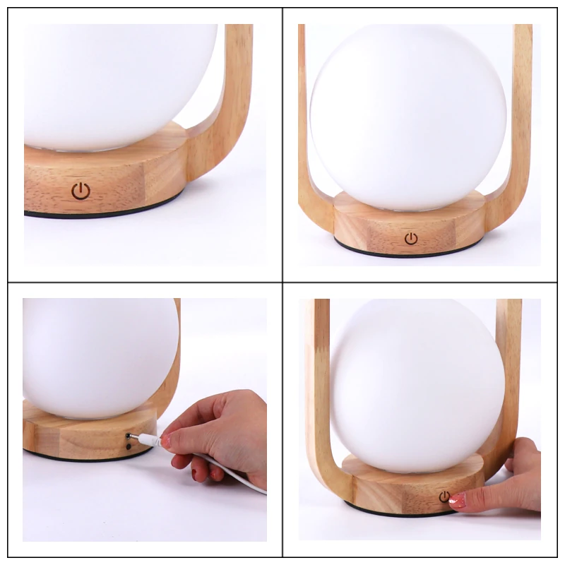Orb – Portable Wooden LED Lantern Details