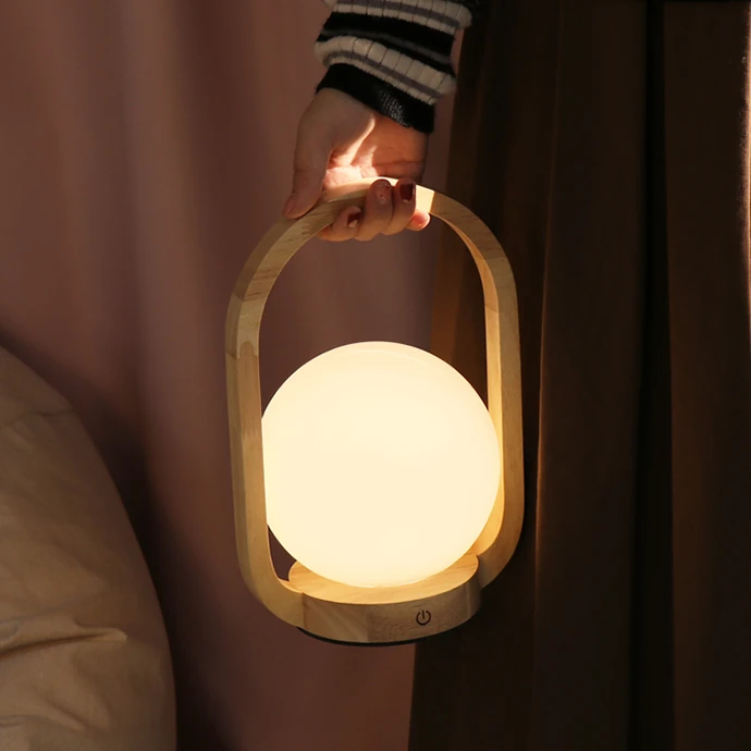 Orb – Portable Wooden LED Lantern Real Wood