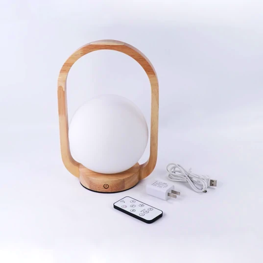 Orb – Portable Wooden LED Lantern - Remote and Charger