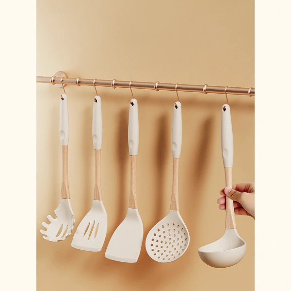 Heat Resistant Silicone cooking utensil - neutral set 3