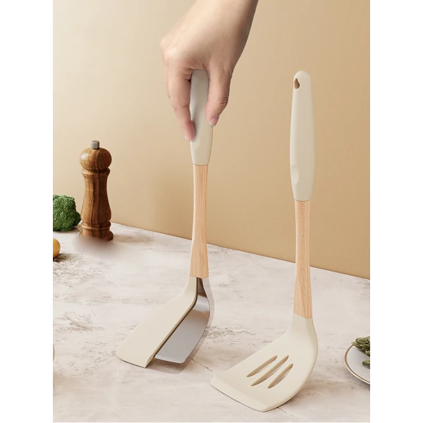 Heat Resistant Silicone cooking utensil neutral set 4
