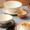 blanco soup bowl and naranja cereal bowl
