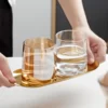 Modern Bottle & Glass Set - Amber
