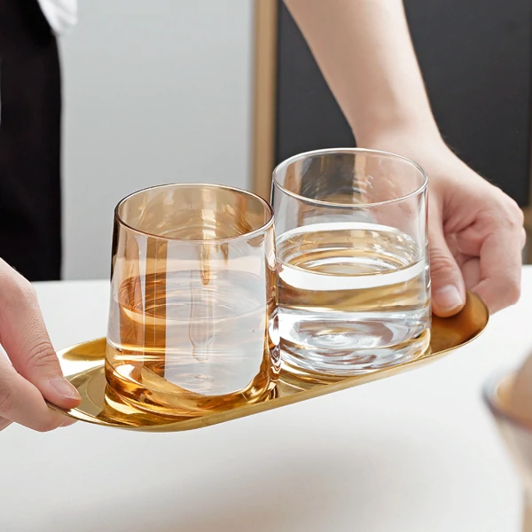 Modern Bottle & Glass Set - Amber