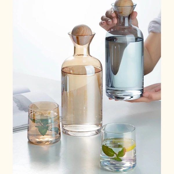 Modern Bottle & Glass Set – Charcoal