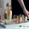 Modern Bottle & Glass Set - Amber