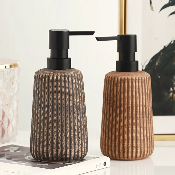 Ribbed Ceramic Soap Dispenser