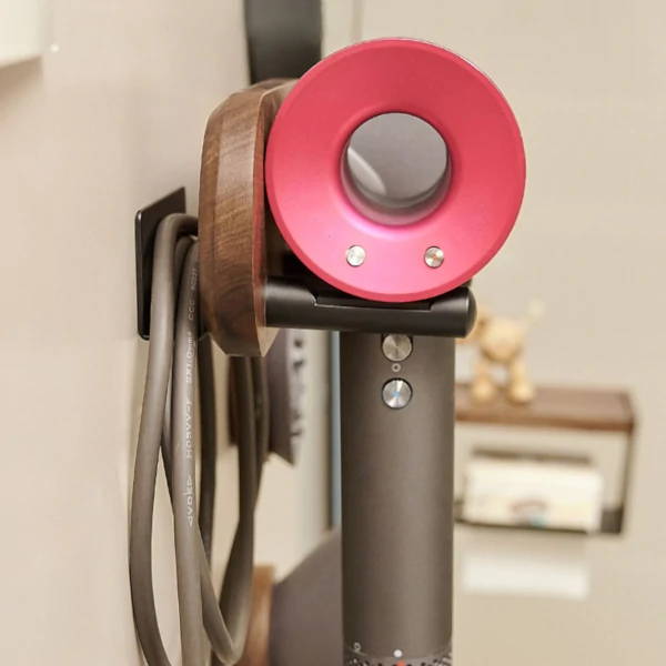 Black Walnut Hair Dryer Holder