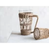 Handwoven Rattan Wrapped Glass Mug