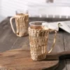 Handwoven Rattan Wrapped Glass Mug
