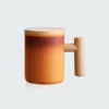 Orange Gradient Ceramic Tea Mug With Tea Filter2