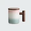 Pink Gradient Ceramic Tea Mug With Infuser5