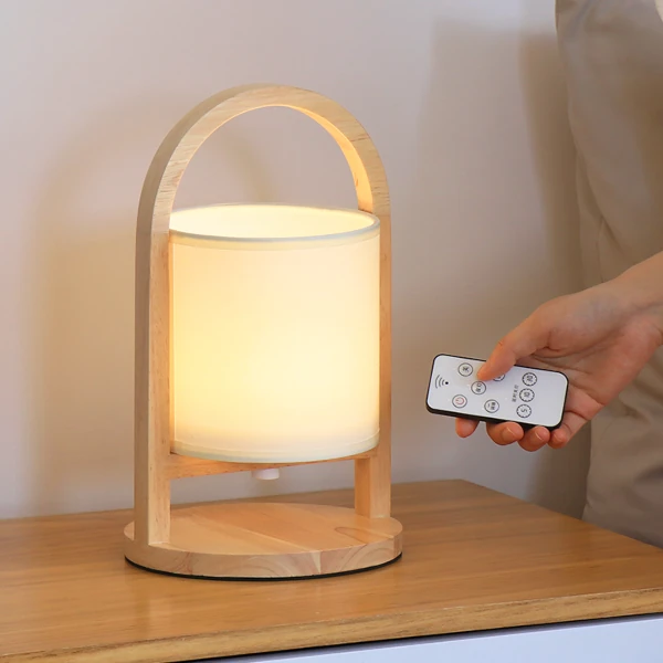 Remote Control Color Brightness Adjustable Wooden Lantern6